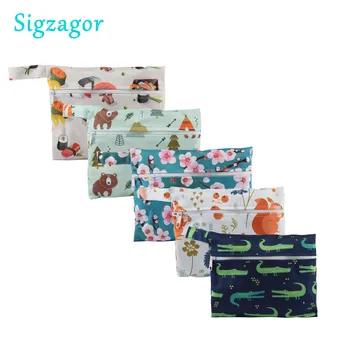 [Sigzagor] 5 Мини-маленьких влажных мешочков многоразового использования для мамы, салфетки для менструального цикла, нагрудник для чашки, салфетки