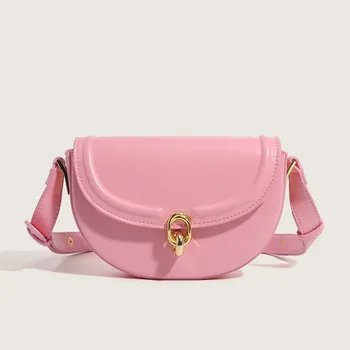 Офисные женские сумки Sweet Lolita 2023, милая розовая сумка через плечо, простая однотонная сумка через плечо из искусственной кожи, женская сумка Bolso Сумка