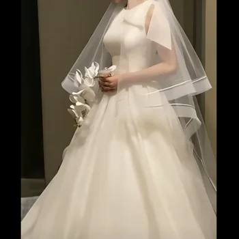 Мода фата 2 слоя 300*300 см ширина долго женщин свадебные аксессуары