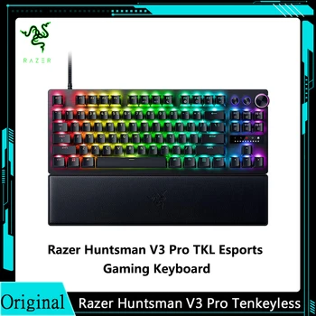 Киберспортивная игровая клавиатура Razer Huntsman V3 Pro TKL: Аналоговые Оптические переключатели с Быстрым запуском и регулируемым приводом, Мультимедийные клавиши и циферблат
