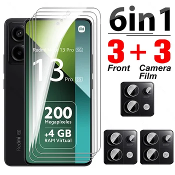 Для Redmi Note 13 Pro 5G Glass 6в1 Пленка Для Камеры Из Закаленного Стекла Для Xiaomi Redmy Redme Note13 13Pro Note13Pro 4G Протектор Экрана