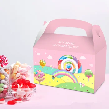 4шт Новый креативный пакет для леденцов розового цвета для вечеринки, душа ребенка, бумажные коробки для шоколада, коробка конфет для свадебных подарков