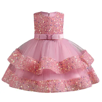 Детское летнее вечернее платье без рукавов с бабочкой и жемчугом, платье с цветочными прядениями для маленьких девочек