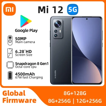 Xiaomi Mi 12 Android 5G разблокирован 6,28 дюйма, 12 ГБ оперативной памяти, 256 ГБ ПЗУ, все цвета в хорошем состоянии, оригинальный подержанный телефон