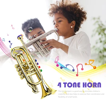 Профессиональная Игрушка-Труба ABS Музыкальная Развивающая Игрушка Детский Саксофон Труба с 4 Цветными Клавишами Инструмент Для Моделирования Детский Подарок