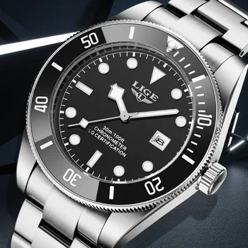 LIGE 2023, Новые мужские часы, лучший бренд, роскошные Модные черные часы, мужские светящиеся водонепроницаемые часы с датой, спортивные мужские кварцевые наручные часы