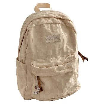 Женский милый рюкзак, модный школьный ранец в клетку, ранцевые сумки для школы и на каждый день