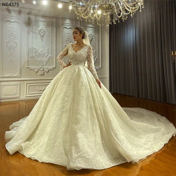 Свадебное платье Принцессы с V-образным вырезом NS4375