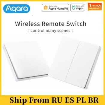 Aqara D1 Smart Switch Light Пульт Дистанционного Управления ZigBee Wifi Беспроводной Ключ Настенный Подвижный Переключатель Рабочий Шлюз Xiaomi MiHome Homekit APP