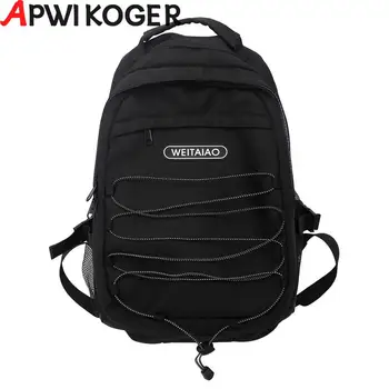 Школьные рюкзаки большой емкости, сумка для ноутбука, модный черный рюкзак, школьные сумки для колледжа, мужские и женские рюкзаки, дорожная сумка