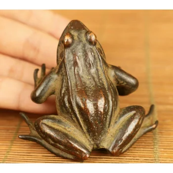 большая бронзовая ручная отливка статуи лягушки фортуны нэцкэ настольный деко чай подарок для домашних животных