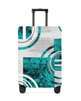 Абстрактная Ретро Геометрическая мраморная текстура, зеленая дорожная крышка для багажа, эластичная крышка для багажа, пылезащитный чехол для чемодана, дорожные аксессуары