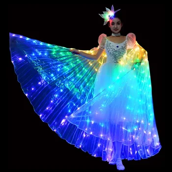 Взрослый Светодиодный костюм с крыльями бабочки, флуоресцентный танцевальный костюм, взрослый Светодиодный костюм, Цирковые Светящиеся костюмы, Рождественская вечеринка, шоу