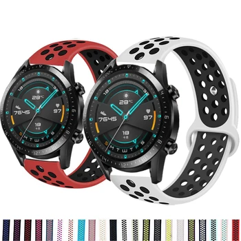 Huawei Watch GT 2 / 2e ремешок 42 мм/ 46 мм GT2 /GT2e силиконовый браслет 20 мм/22 мм ремешок для Samsung Galaxy watch 4 5 pro 40 44 мм/ Active 2