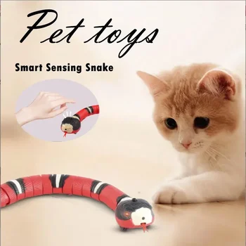 Многоцветная Умная Чувствительная Змея для Детей, Интерактивные Игрушки, Автоматические Игрушки Для Кошек, Аксессуары для USB-зарядки, Игрушка для Котенка для Домашних животных