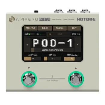 Hotone Ampero Mini MP-50 Гитарный бас-усилитель, моделирующий мультиэффекты, Адаптер питания ЕС /США, стерео OTG USB Аудио