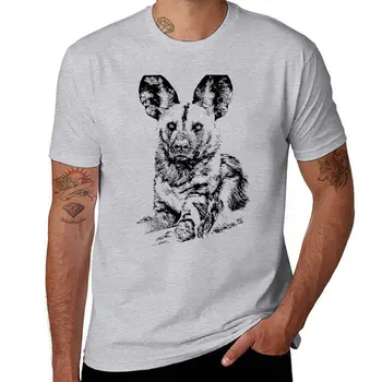 Новая Африканская Раскрашенная Собака, Устанавливающая Зрительный контакт, Футболки, топы, изготовленные на заказ футболки, милые топы, мужская одежда
