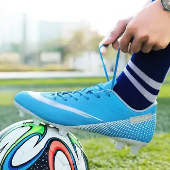 Новая молодежная футбольная обувь для взрослых, Профессиональные тренировочные ботинки TF / AG, Мужская Женская футбольная обувь, спортивная обувь для футбола на газоне