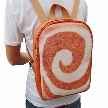 Плюшевый рюкзак с имитацией хлеба, рюкзак с клубничным маслом и яйцом для тостов, рюкзак для девочек-подростков, школьная сумка для книг большой емкости