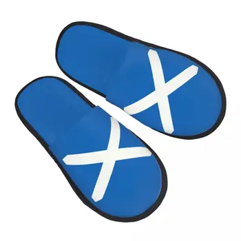 Изготовленные на заказ тапочки с эффектом памяти с изображением флага Шотландии, женские удобные теплые домашние тапочки