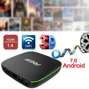 Android 7,1 Smart TV Box 2 ГБ + 16 ГБ Allwinner H3 Четырехъядерный 2,4 ГГц Wifi 802.11 b/g /n 4K Беспроводной HD медиаплеер