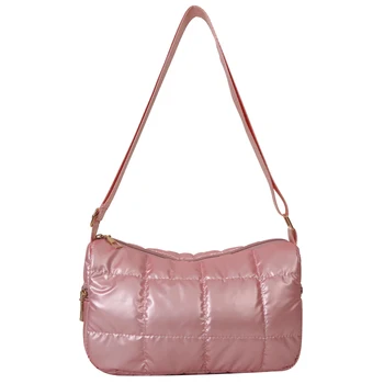 Женская мягкая сумка подмышками Однотонная стеганая шикарная сумка-хобо с регулируемым ремешком Повседневная клетчатая сумка большой вместимости для осени-зимы