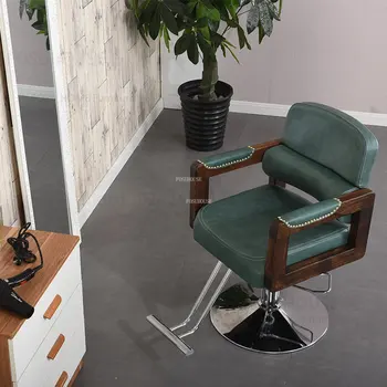 Креативные парикмахерские кресла, ретро-парикмахерские кресла, мебель для американских парикмахерских, Стулья для салонов красоты, можно поставить стул для бритья Z
