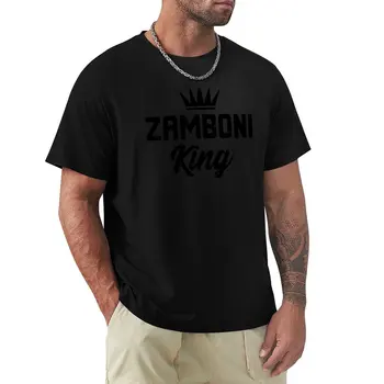 Футболка Zamboni King черного цвета для мальчика, летние топы, однотонные белые футболки, мужские
