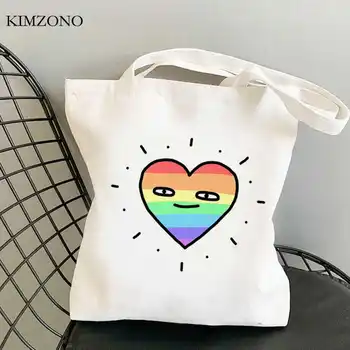Сумка для покупок Lgbt Pride Rainbow, холщовая многоразовая сумка bolso, джутовая сумка для покупок, джутовый мешочек для переноски.
