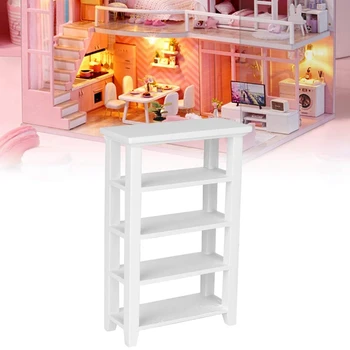 Миниатюрная модель мебели 4-слойный стеллаж для выставки товаров 1: 12 Детали и аксессуары для кукольного домика