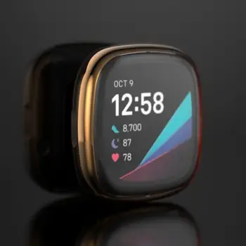 Защитная Оболочка Tpu Soft Shell Противоударная Легкая Для Fitbit Versa3/sense Watch С Гальваническим Покрытием Watch Cove
