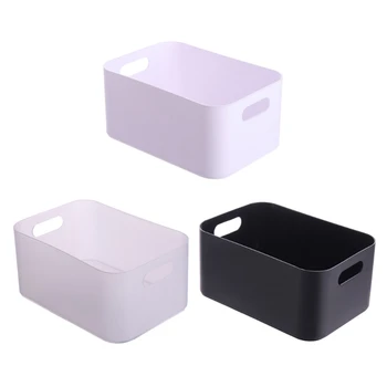 Пластиковые ящики для хранения, небольшие ящики-органайзеры для кладовой с ручками для кухни, ванной комнаты, спальни, черный/Прозрачный/белый