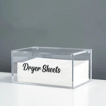 1 ШТ Акриловая прозрачная коробка для сухих салфеток С откидывающимся диспенсером Коробка для хранения туалетной бумаги в ванной на кухне