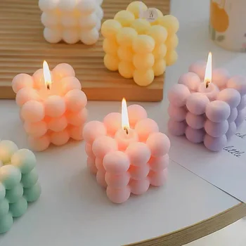 Ароматические свечи Creative Cube, домашний декор, ароматы для спальни, сувениры из Кубика Рубика