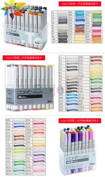 Японский OEM copic цветной маркер 24 36 72 цветное спиртовое масло, анимация цвета кожи, дизайн продукта, иллюстрация архитектурного