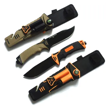 Военный нож для выживания с фиксированным лезвием Bear Grylls Ultimate 7Cr13 Лезвие Резиновая ручка Боевые ножи для охоты и кемпинга на открытом воздухе