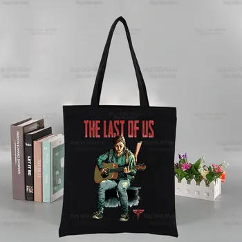 The Last Of Us Joel Ellie Холщовая сумка-тоут Черные сумки Harajuku Повседневная женская сумка-тоут для девочек, эко-сумки для покупок через плечо