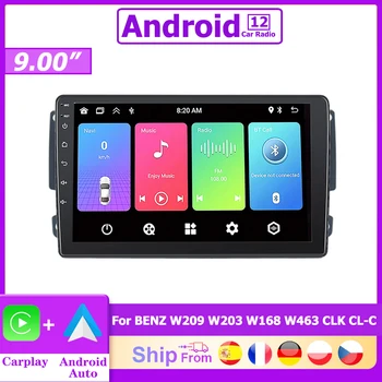 Автомобильное Радио для BENZ W209 W203 W168 W463 CLK CL-C С CarPlay Andriod Auto Android 12 WiFi BT DSP AHD RDS FM Стерео Мультимедиа