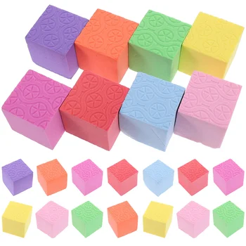 50шт разноцветных маленьких строительных блоков Пенопластовые кубики Образовательные строительные блоки