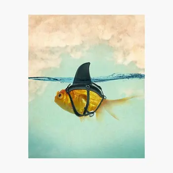 Блестящая маскировка Золотой Рыбки с плакатом 