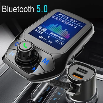 Автомобильный MP3-плеер, приемник Bluetooth 5.0, FM-передатчик, двойное зарядное устройство USB QC3.0, U-диск / TF-карта, музыка без потерь