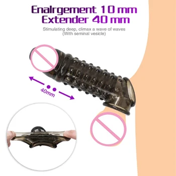 Многоразовый презерватив с мягкими шипами для увеличения пениса Кольца Удлинитель члена для задержки эякуляции Секс-игрушки для мужчин Интимные товары