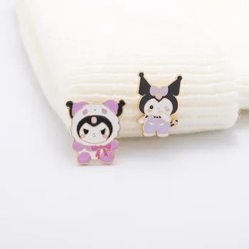 Sanrio Hello Kitty, Милые Эмалированные булавки с лацканами Kuromi для рюкзаков, Броши для женщин, Эмалированные значки, Подарки, Модные Ювелирные аксессуары