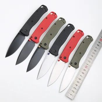 Складной нож BM 535 S30v с острым лезвием, нейлоновое волновое волокно, красная ручка, охотничий нож для выживания, острый защитный наружный нож