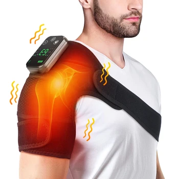 Электронагревающий плечевой массажер Vabration Brace, Перезаряжаемый Коленный локтевой массажер, пояс для снятия боли при артрите, здравоохранение