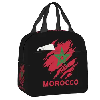 Ланч-бокс с флагом Марокко, Герметичный Марокканский Гордый Теплый кулер, Термоизолированный ланч-бокс для женщин, Многоразовые сумки-тоут