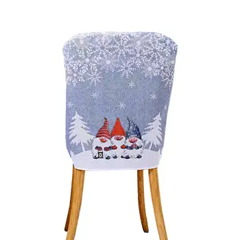 Рождественские чехлы на спинки стульев, Рождественский набор стульев, задняя крышка, чехол для стула в виде снежинки, Простой в обслуживании Декоративный набор стульев для