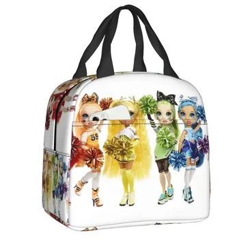Изготовленная на заказ сумка для ланча Rainbow High Cheerleaders Для мужчин и женщин с теплым кулером, изолированный ланч-бокс для детей, школьные Рабочие сумки для пикника с едой