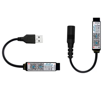 Мини-контроллер RGB, совместимый с Bluetooth, Музыкальный контроллер светодиодной ленты для светодиодных лент RGB Smart APP Control DC 5V 12V 24V