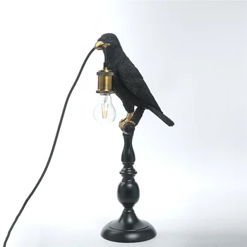 Настольная лампа Golden Mouth Eagle Креативные светодиодные птичьи фонари из смолы, современный художественный настольный светильник, домашний декор для гостиной, спальни, ресторана